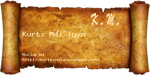 Kurtz Mályva névjegykártya